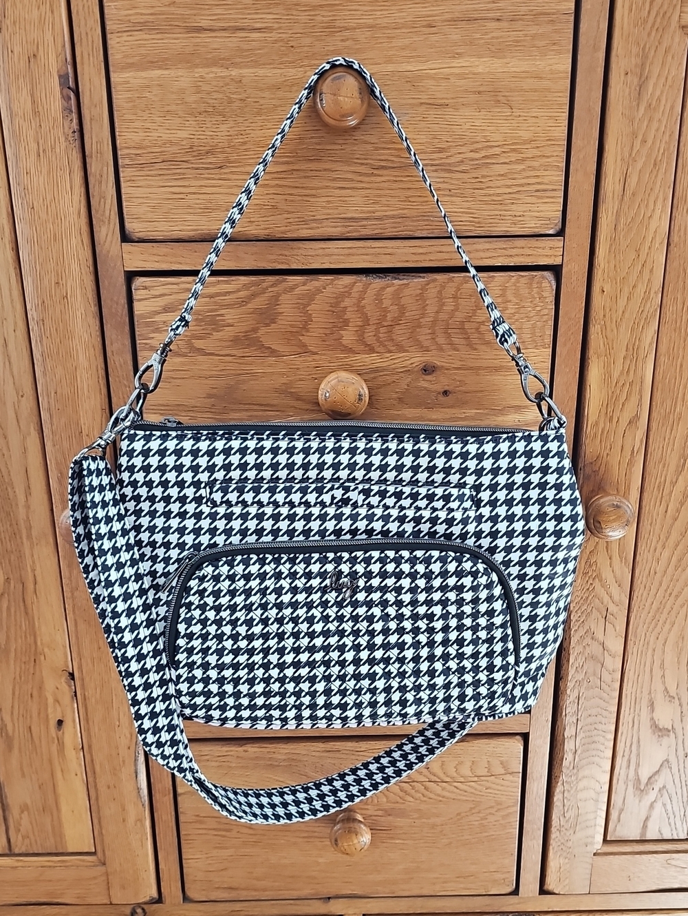 LUG Black & White Houndstooth Shoulder Bag